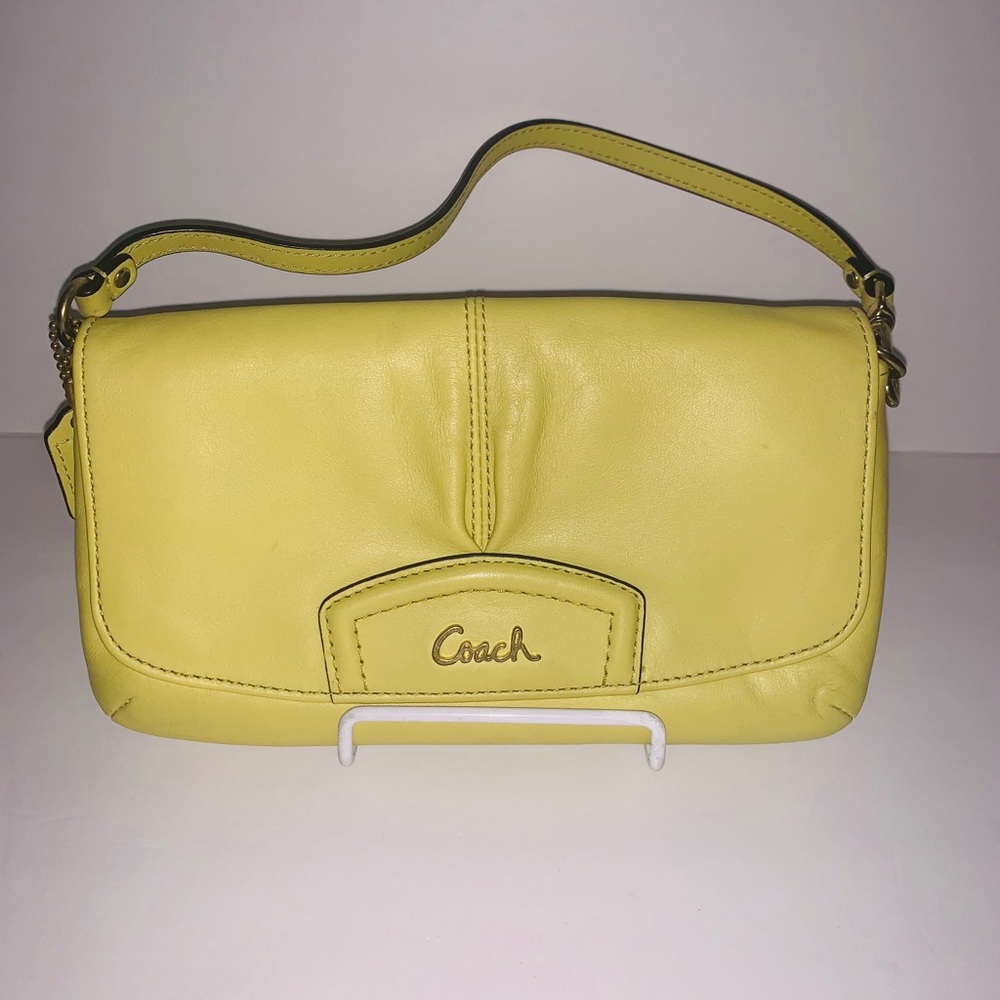 Beautiful X-Large Coach Wristlet Chartreuse color